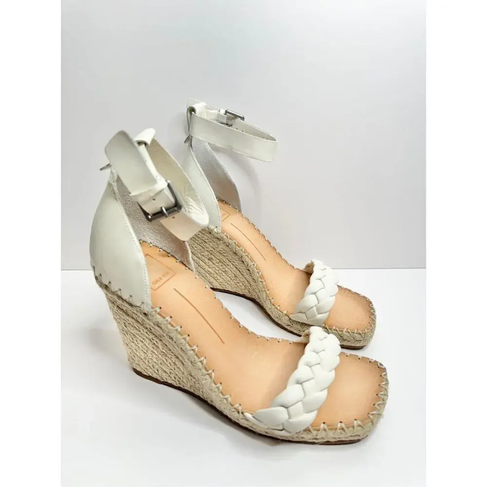 Dolce Vita Espadrille Sandals Size 9.5 White Ankle‎ Strap Open Toe NEW